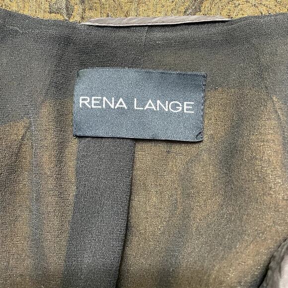 Rena Lange Silk Blend Brocade Paisley Swing Jacket Size Large Lagenlook Artsy - Picture 11 of 13